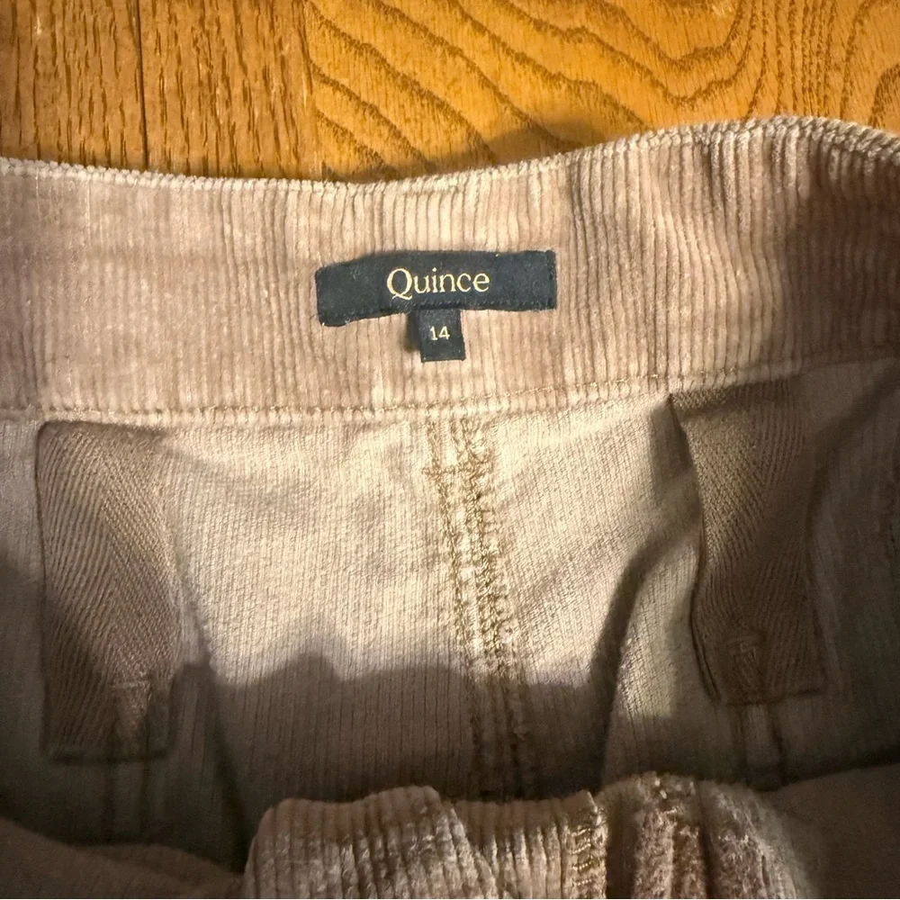 Quince Corduroy Wide-Leg Crop Pants in Light Brown Sz 14 Elevated Basics - Picture 9 of 14